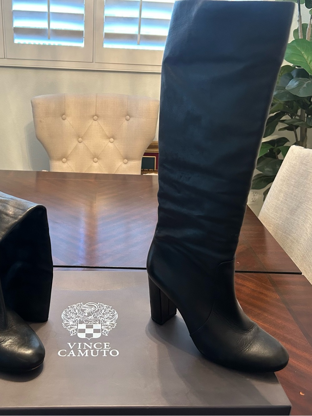 Vince Camuto Black Over-the-Knee Block Heel Boots